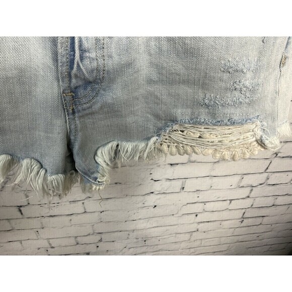 Free People We The Free  Women Distress Cutoff Button Fly Jean Short Sz 27 T2 - Picture 6 of 12